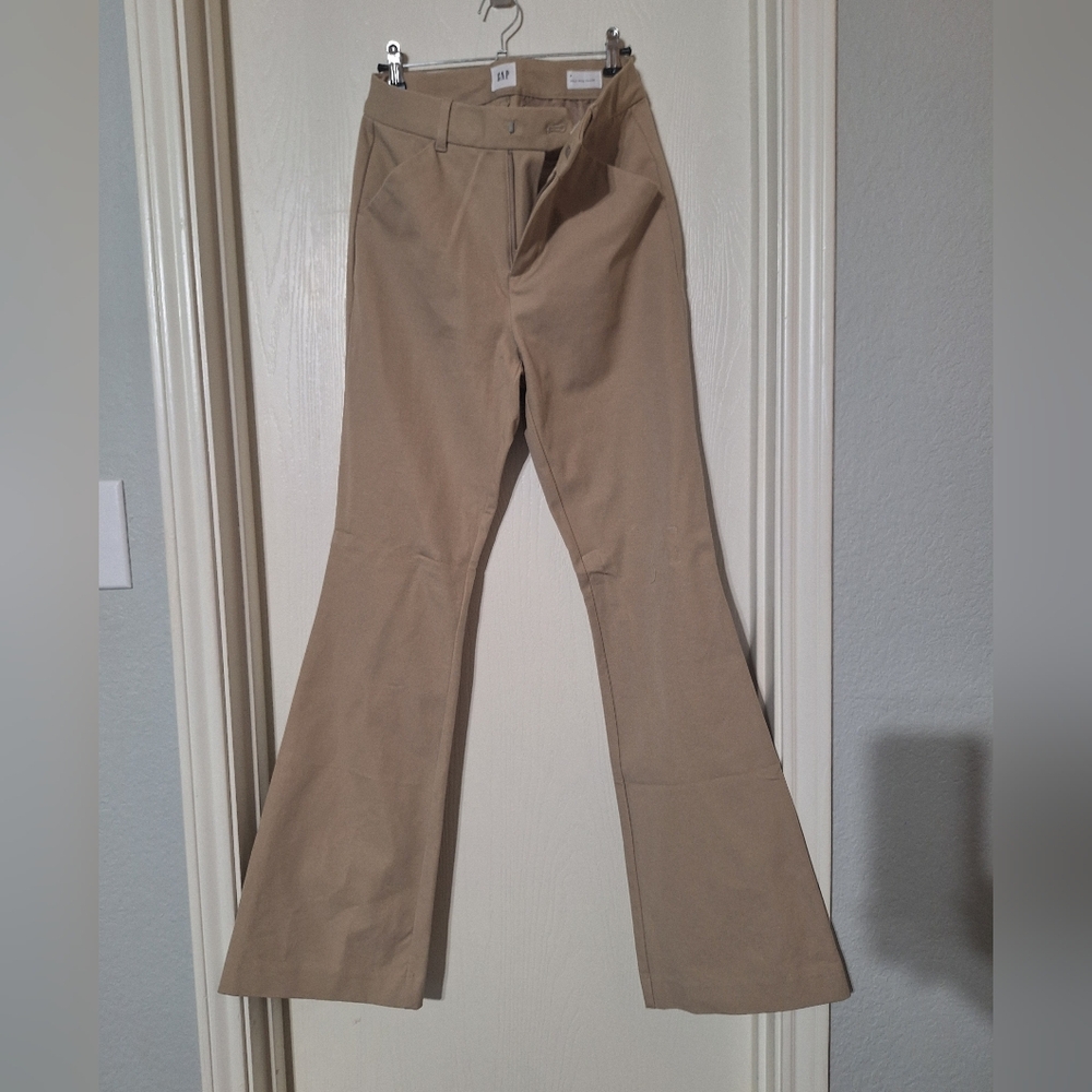 GAP Tan High Rise Flare Trousers Pants Womens 4